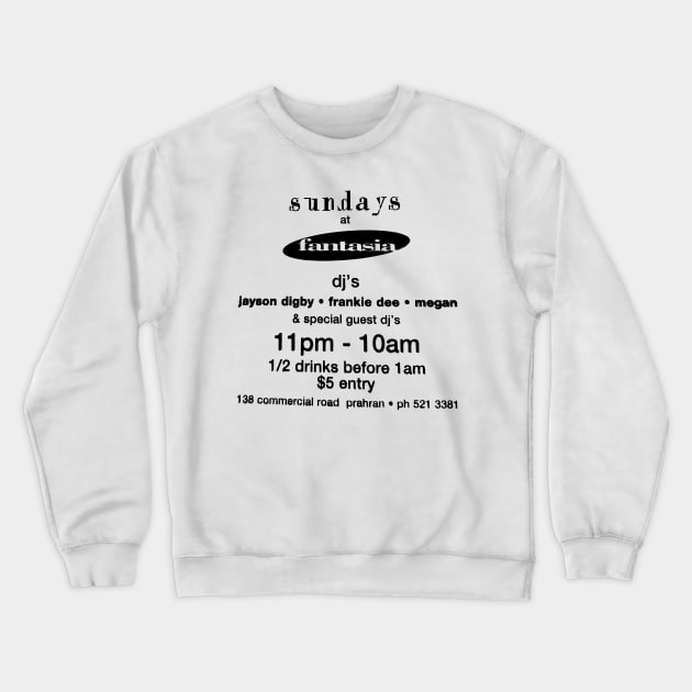 Sunday's at Fantasia - Prahran, Melbourne (Retro Australian Gay Bar) Crewneck Sweatshirt by SNAustralia